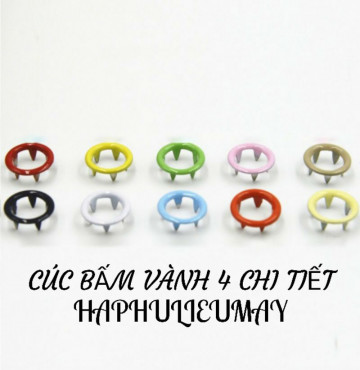 Gói 20  Cúc bấm vành 4 chi tiết ( cúc màu )